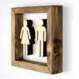 Wallity Accesorio decorativo de pared de madera Nogal y Blanco WC001